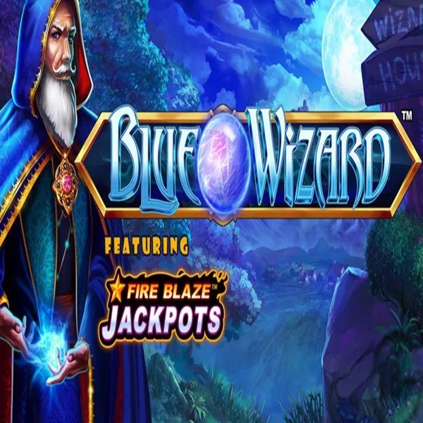 Play the Blue Wizard Fire Blaze Jackpots slot by Rarestone Gaming on Wyns Casino