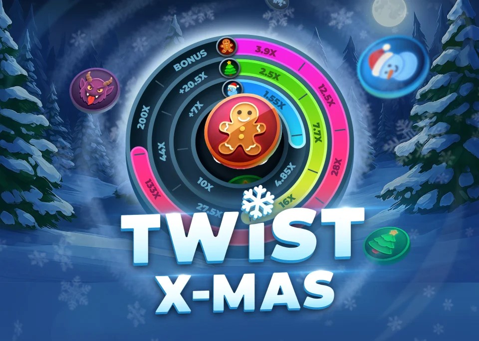 Twist X-mas slot logo by InOut at Wyns Casino